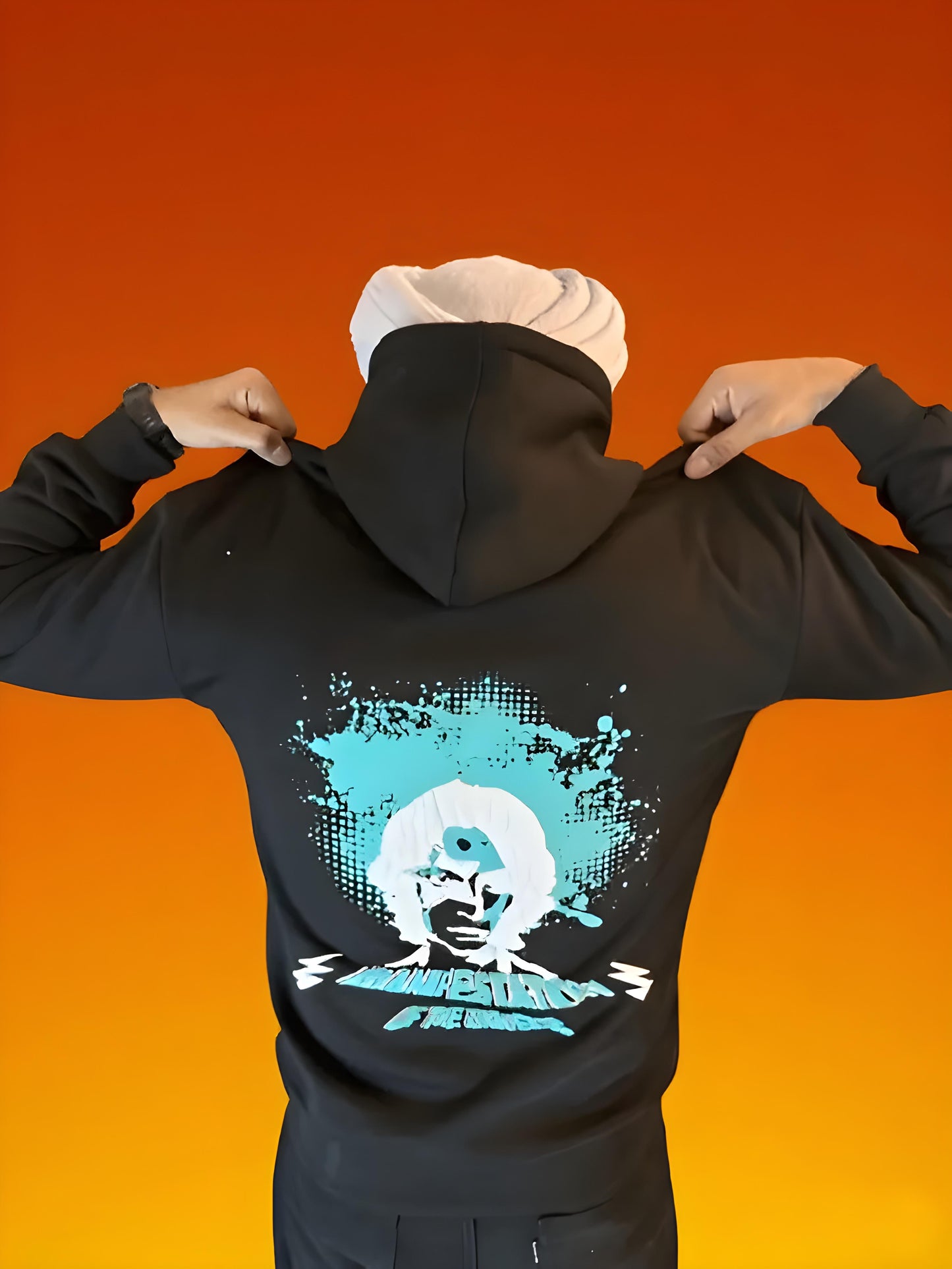 BLACK GRAPHIC HOODIE - MANFESTATION OF UNIVERSE