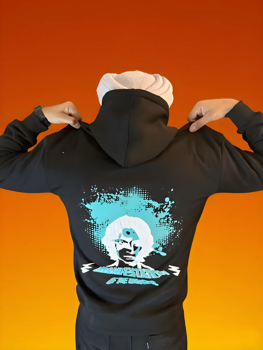 BLACK GRAPHIC HOODIE - MANFESTATION OF UNIVERSE