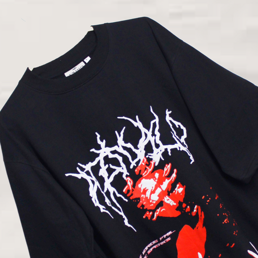 BLACK OVERSIZED "Where Words Fail, Music Speaks" T-Shirts