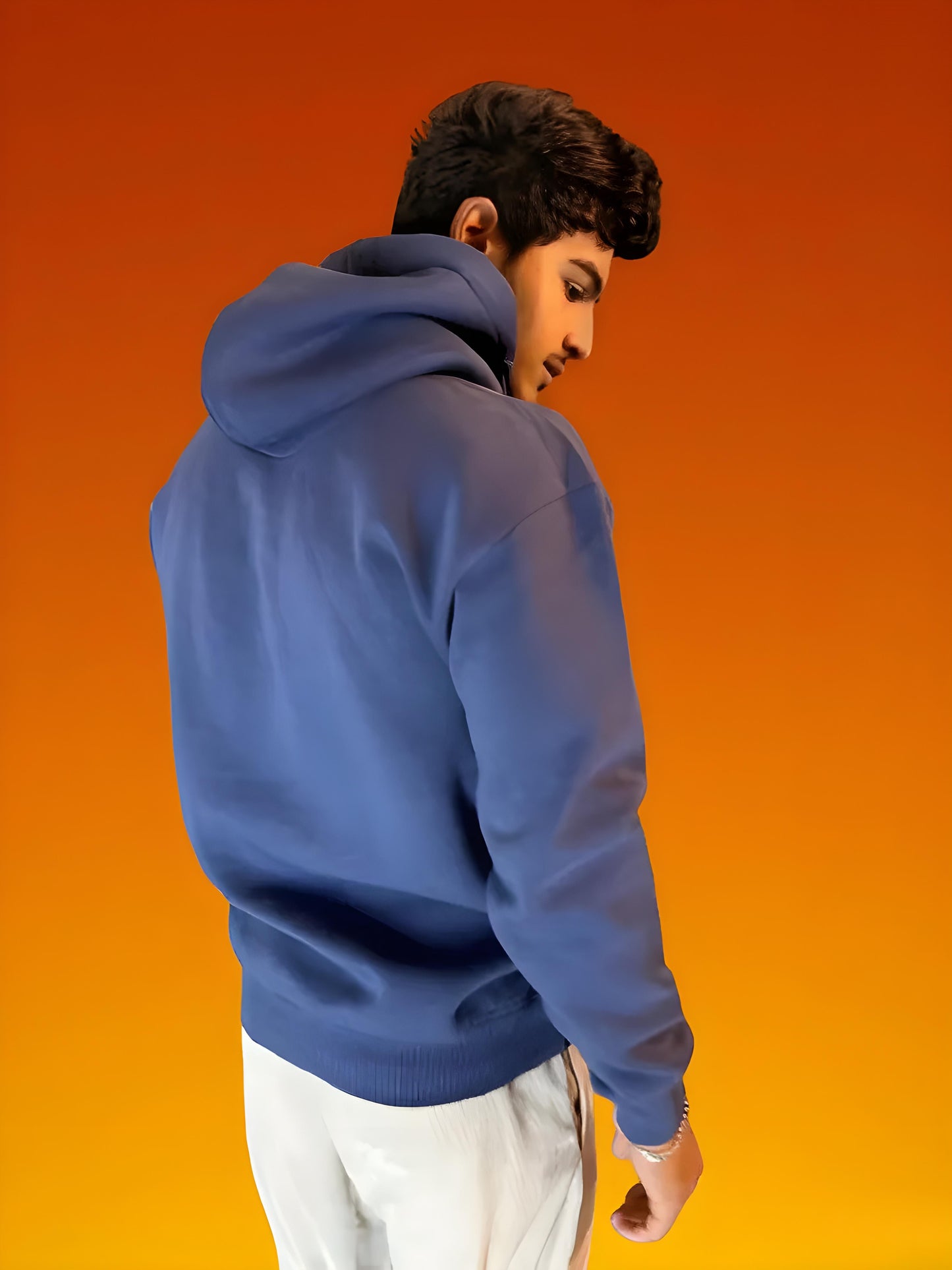 MIDNIGHT BLUE  HOODIE -  AZMALO GRAPHIC BRANDING IN FRONT